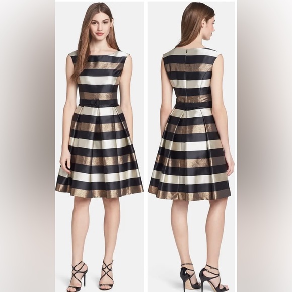 Eliza J Dresses Nordstroms Eliza J Fit And Flare Metallic Cocktail